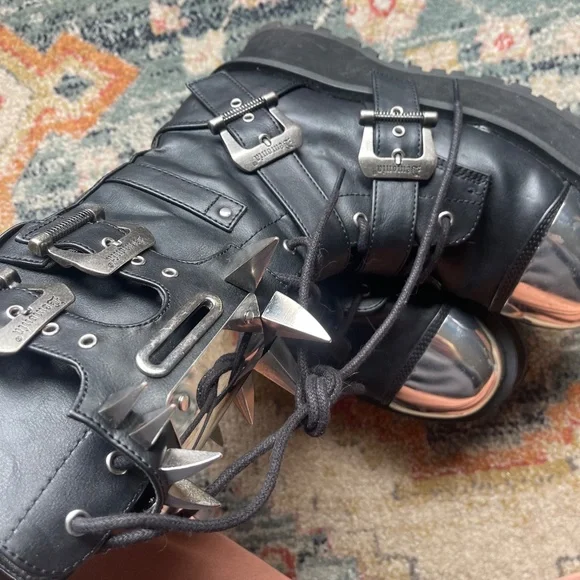 Gravedigger Goth Punk Heavy Metal Spiked Boots Rave Mens 9